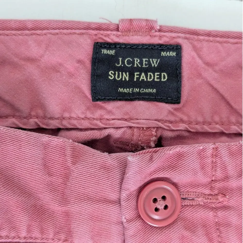 J Crew 484 Sun Faded Chino Pants Red Slim Fit Mens 38 Preppy School Workwear
